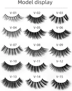Merkloos Nep Wimpers -3D Volume -Valse Wimpers -3D Faux-Luxury Lashes-15mm -Bekend Cosmetica Winkel 943x1200