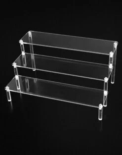 QWORK 3-laags Acryl Displaystandaard, Transparant Acryl Display Riser Plank Voor Figuren, Sieraden, Cupcake, Lippenstift, Nagellak, Kruiden, 30x21x15cm -Bekend Cosmetica Winkel 947x1200 13
