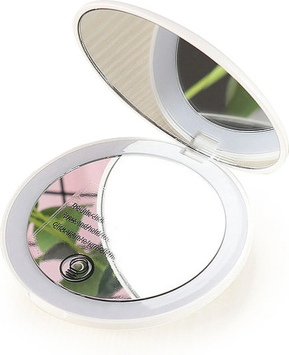 Led-verlichte Oplaadbare Compacte Make-up Spiegel Rond |1 X 2 X Vergroting | Make-upspiegel | Zakspiegel | Handspiegel | Reisspiegel | Dimbaar|als Cadeau | USB-lader | Rond | Zwart 11 Led-verlichte Oplaadbare Compacte Make-up Spiegel Rond |1 X 2 X Vergroting | Make-upspiegel | Zakspiegel | Handspiegel | Reisspiegel | Dimbaar|als Cadeau | USB-lader | Rond | Zwart - Afbeelding 9