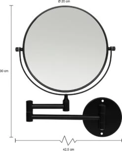 LYVION Make-up Spiegel - Scheerspiegel - Vergrootspiegel - 2 Spiegels - Voor Aan De Wand - Uitklapbaar - Verstelbaar - Cosmeticaspiegel - Dubbelzijdig - RVS - Zwart -Bekend Cosmetica Winkel 976x1200 8