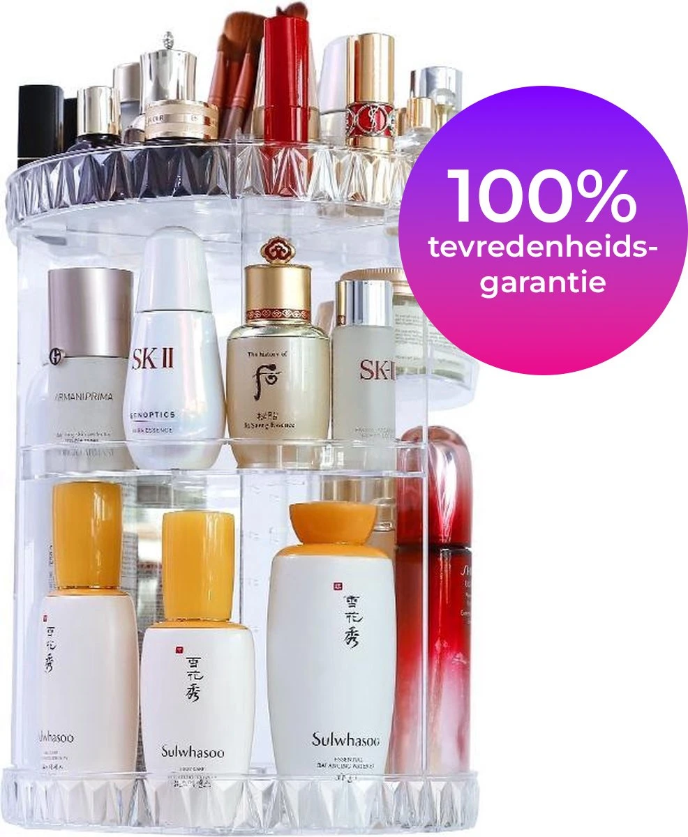 LuZana Make-Up Organizer - Beauty Organizer Voor Make Up - 360° Roterend - Opbergbox - Opbergdoos Cosmetica - Sieradendoos - Nagellak - Lippenstift - Transparant - Cadeautje Voor Vrouw 3 LuZana Make-Up Organizer - Beauty Organizer Voor Make Up - 360° Roterend - Opbergbox - Opbergdoos Cosmetica - Sieradendoos - Nagellak - Lippenstift - Transparant - Cadeautje Voor Vrouw