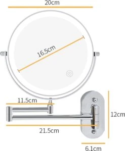 360° Draaibaar LED Scheerspiegel Met 5X Vergroting - 3 Lichtstanden - Dimstanden - Badkamerspiegel Met Natuurlijk Licht - Make-up Spiegel - Draadloos - Werkt Op Batterijen -Bekend Cosmetica Winkel 990x1200 6